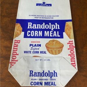 Randolph Corn Meal Vintage Flour Sack paper advertising bag